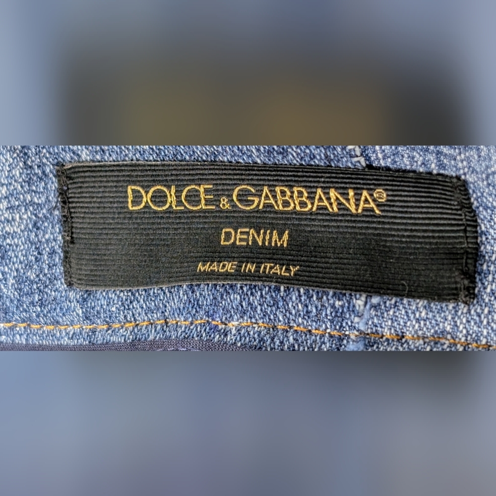 Dolce & Gabbana Patchwork Denim Mini Skirt Euc - image 7